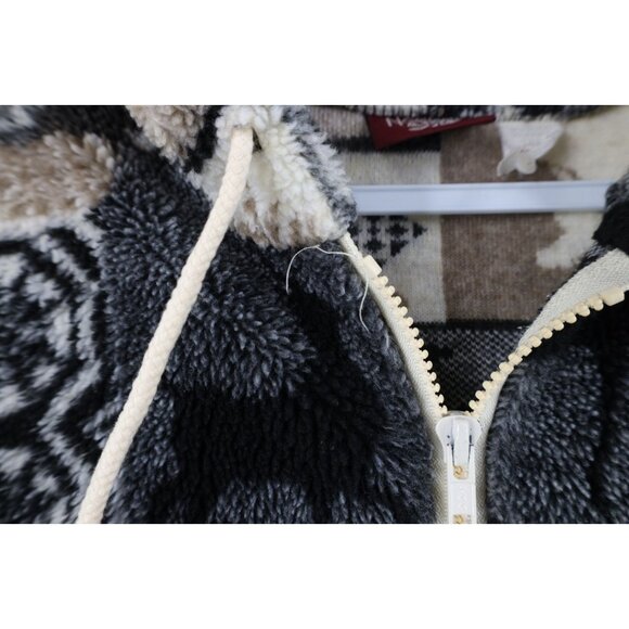 Vtg 90s Streetwear Womens Small Christmas Penguin Polar Bear Fleece Jacket USA - Picture 4 of 14